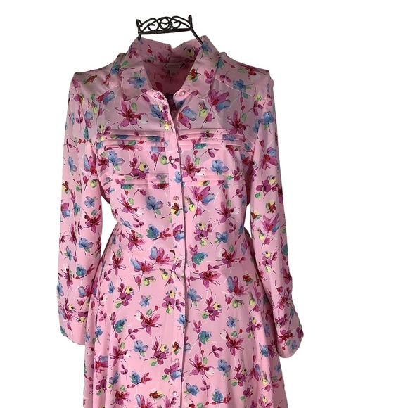 Nanette Lepore Floral Belted MIDI Shirt Dress | Size 8 - Picture 3 of 12